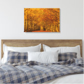 Wandelpad door herfst bos canvas afdruk (Insitu (Slaapkamer))