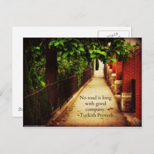 Wandelpad en vriendschapsprofiel briefkaart (Voorkant / Achterkant)