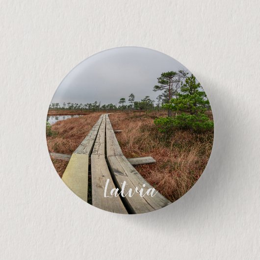 Wandelpad in moeras ronde button 3,2 cm (Voorkant)