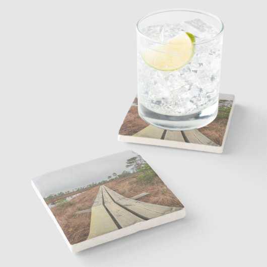 Wandelpad in moeras stenen onderzetter (Zijkant)