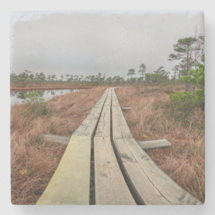 Wandelpad in moeras stenen onderzetter