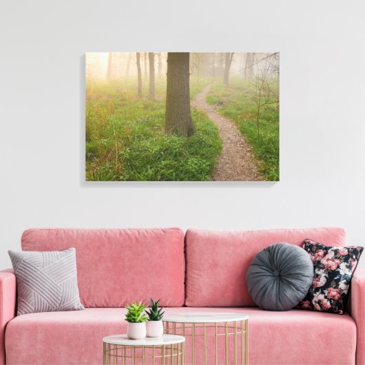 Wandelpad leidt naar een boscanvas canvas afdruk (Insitu (Woonkamer))