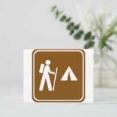 Wandelpad met kampeerbordje briefkaart (Staand voorkant)
