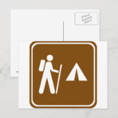 Wandelpad met kampeerbordje briefkaart (Voorkant / Achterkant)