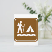 Wandelpad met Lakeside Camping Highway Sign Briefkaart (Staand voorkant)