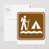 Wandelpad met Lakeside Camping Highway Sign Briefkaart (Voorkant / Achterkant)