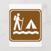 Wandelpad met Lakeside Camping Highway Sign Briefkaart (Voorkant)