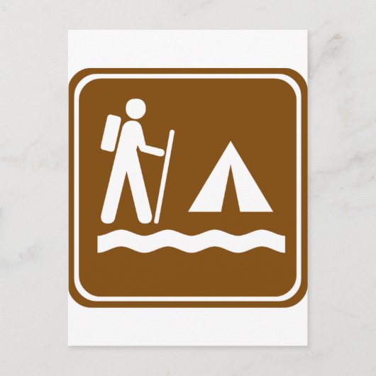 Wandelpad met Lakeside Camping Highway Sign Briefkaart (Voorkant)