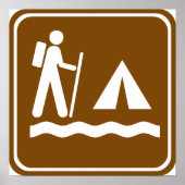 Wandelpad met Lakeside Camping Highway Sign Poster (Voorkant)