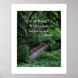 Wandelpad naar het bos John Muir citaat Poster