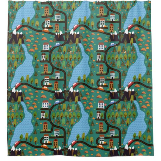 Wandelpaden Kinder Douchegordijn (Voorkant)