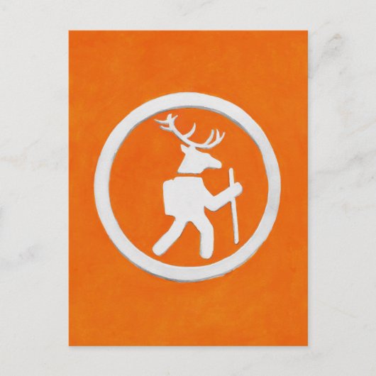 Wandelpadmarkering met Hert Briefkaart (Voorkant)