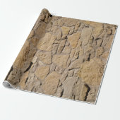 Wandelpapier met tan Stone Wall Cadeaupapier (Uitgerold)