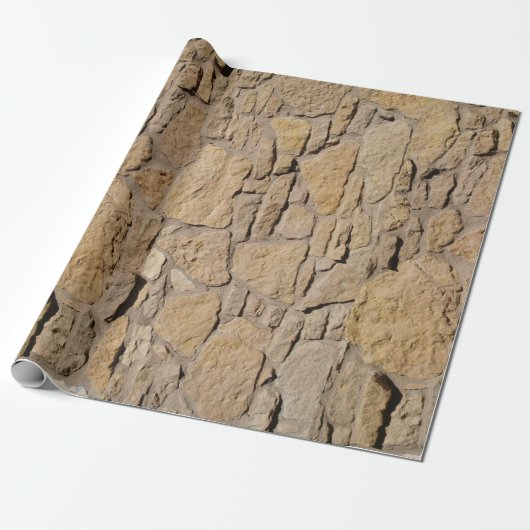 Wandelpapier met tan Stone Wall Cadeaupapier (Uitgerold)