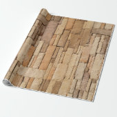 Wandelpapier met tan Stone Wall Cadeaupapier (Uitgerold)