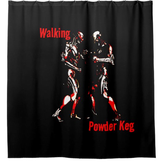 Wandelpoedervat Douchegordijn (Voorkant)