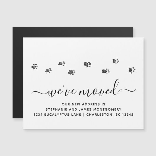 Wandelpootafdrukken Bewegende nieuwe adresmagneet (Voorkant / Achterkant)