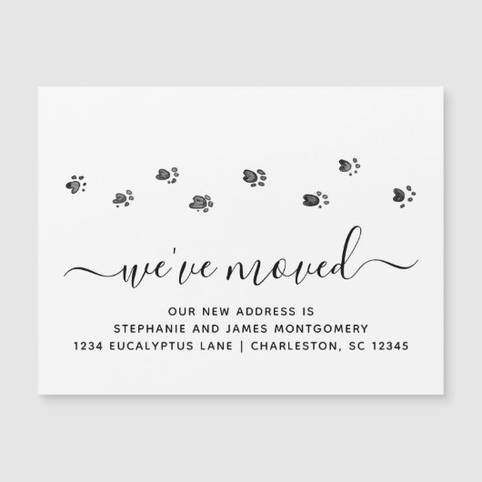 Wandelpootafdrukken Bewegende nieuwe adresmagneet (Voorkant)