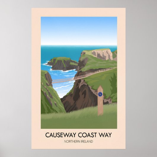 Wandelroute Causeway Coast Way Reisposter Poster (Voorkant)