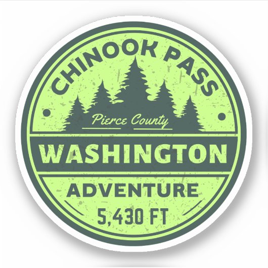 wandelroute Chinookpas Californië Sticker (Voorkant)