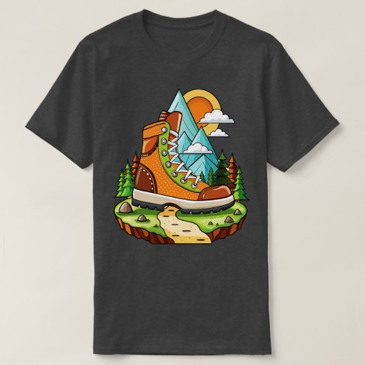 wandelschoen minimalistisch t-shirt (Design voorkant)