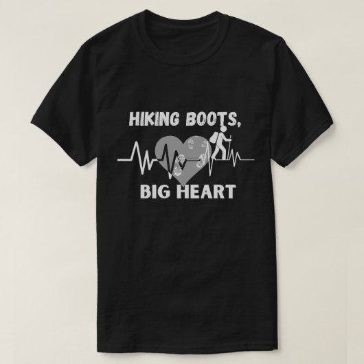 Wandelschoenen, groot hart - Natuur-liefhebbende z T-shirt (Design voorkant)