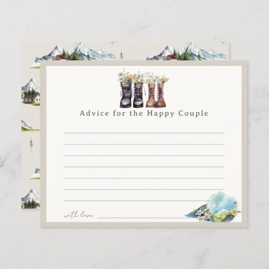 Wandelschoenen Koppels Douche Advies Kaarten (Voorkant / Achterkant)