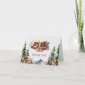 Wandelschoenen Roze Meisje Baby shower Bedankkaart (Voorkant)