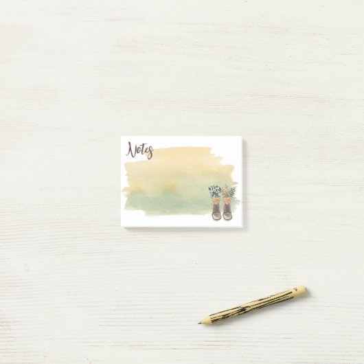 Wandelschoenen & Wildbloemen Post-it® Notes (Op bureau)