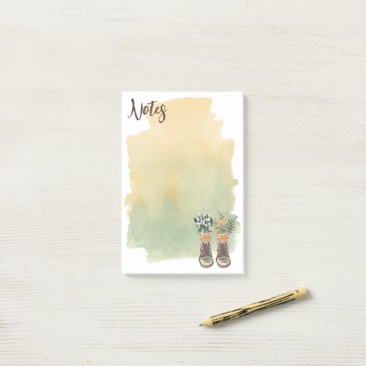 Wandelschoenen & Wildbloemen Post-it® Notes (Op bureau)