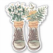 Wandelschoenen & Wildbloemen Sticker (Voorkant)
