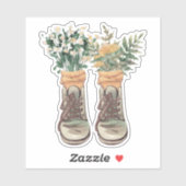 Wandelschoenen & Wildbloemen Sticker (Vel)