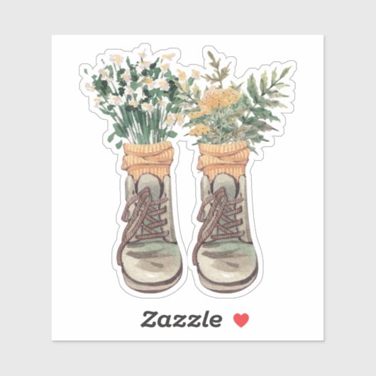Wandelschoenen & Wildbloemen Sticker (Vel)
