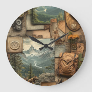 Wandelstijl collage ontwerp grote klok