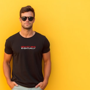 Wandeltochten kamperen humor zwart rood t-shirt