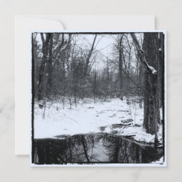 Wandeltrail met vintage winterfoto notitiekaartje