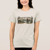 Wandeltypografie met bergen Bomen & Rivier     Tri-Blend Shirt (Voorkant)