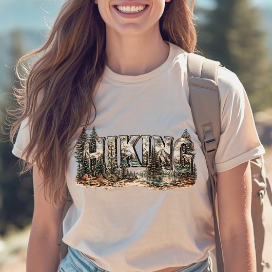 Wandeltypografie met bergen Bomen & Rivier     Tri-Blend Shirt