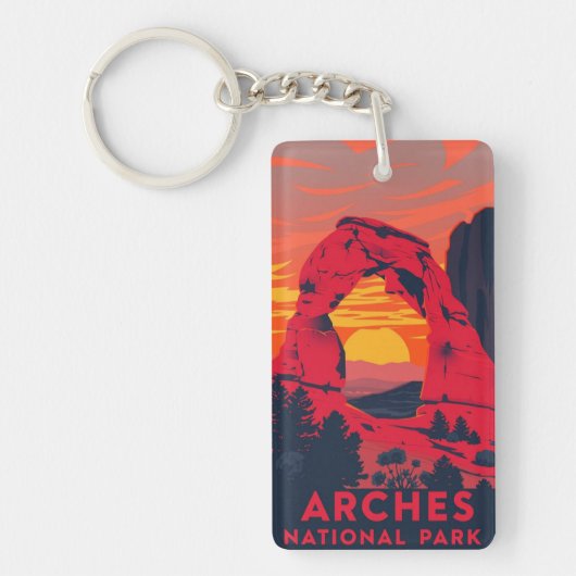 Wandeluitrusting voor Arches National Park Sleutelhanger (Voorkant)
