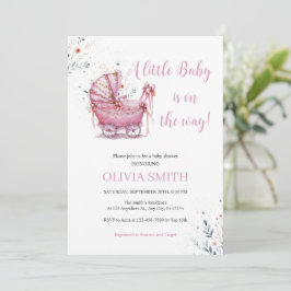 Wandelwagen Baby Shower Kaart