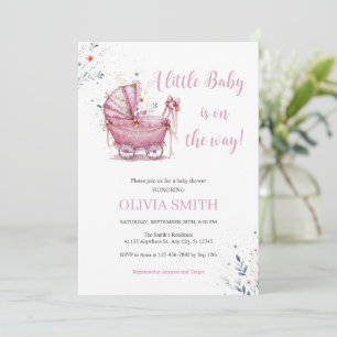 Wandelwagen Baby Shower Kaart