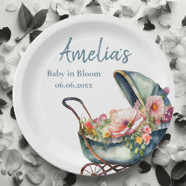  wandelwagen gepersonaliseerd Baby shower Papieren Bordje