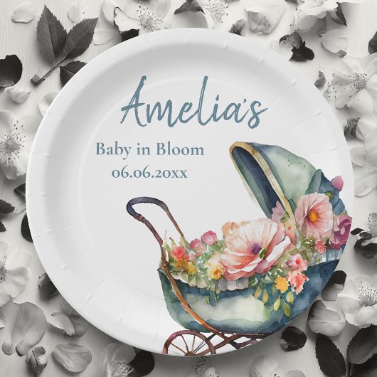 wandelwagen gepersonaliseerd Baby shower Papieren Bordje