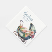 wandelwagen gepersonaliseerd Baby shower Servet (Hoek)