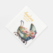  wandelwagen gepersonaliseerd Baby shower Servet (Hoek)
