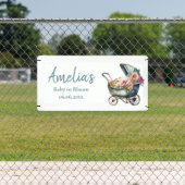  wandelwagen gepersonaliseerd Baby shower Spandoek (Insitu)