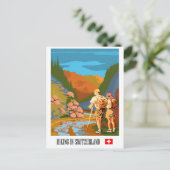 Wandelwagen in Zwitserland Briefkaart (Staand voorkant)