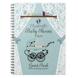 Wandelwagen Kraam Baby Shower Gastboek- Notitieboek