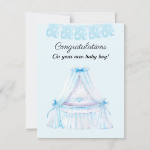 Wandelwagen voor babyjongen felicitaties kaarten