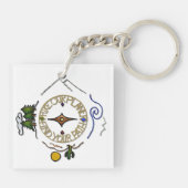 Wandelwoord Wolk Acryl Sleutelhanger (Achterkant)